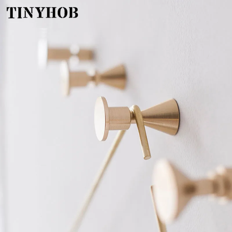 Твердый латунный крючок настенная вешалка для одежды Скандинавский дизайн