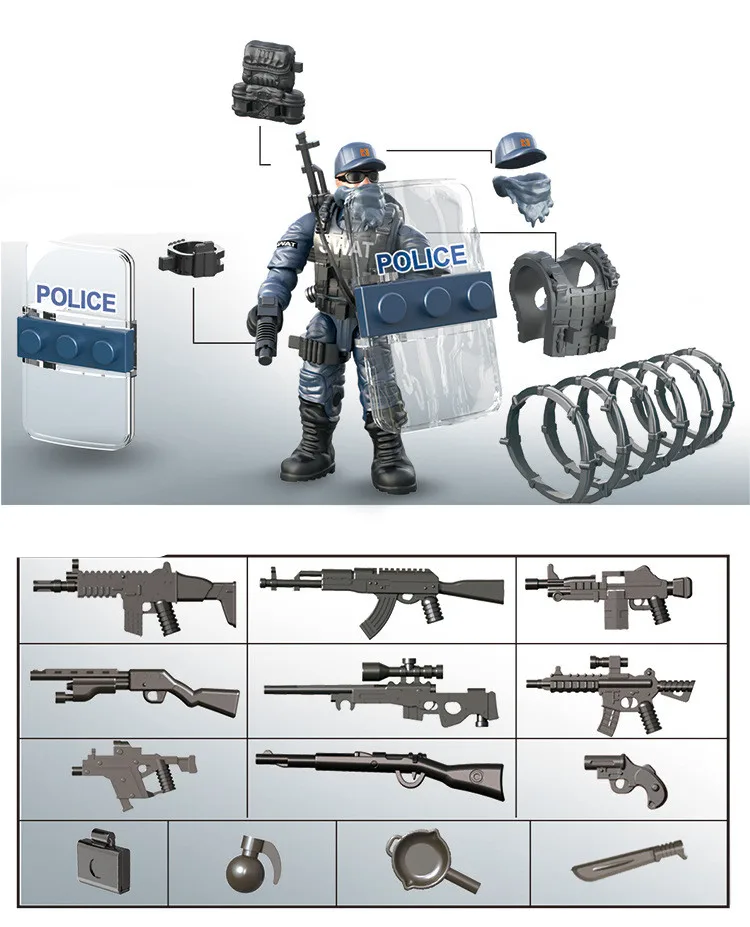 4 шт. Детский конструктор военная армия Второй мировой войны|Игровые фигурки и