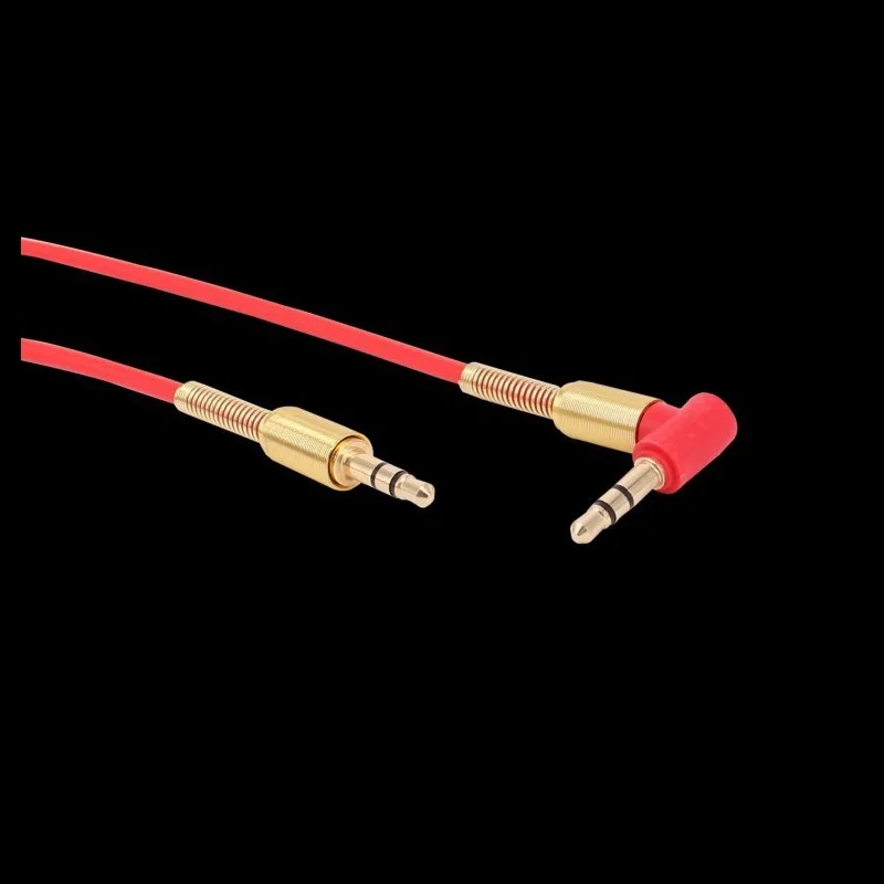 Стерео 3 5 мм аудио кабель позолоченный 90 градусов локоть штекер прямой Мужской AUX