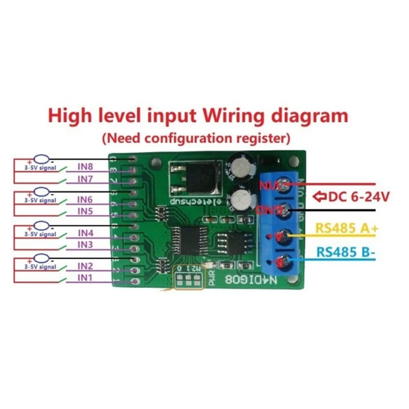 8Ch вход/выход цифровой переключатель TTL Lv ttl CMOS RS485 модуль управления IO Modbus Rtu плата