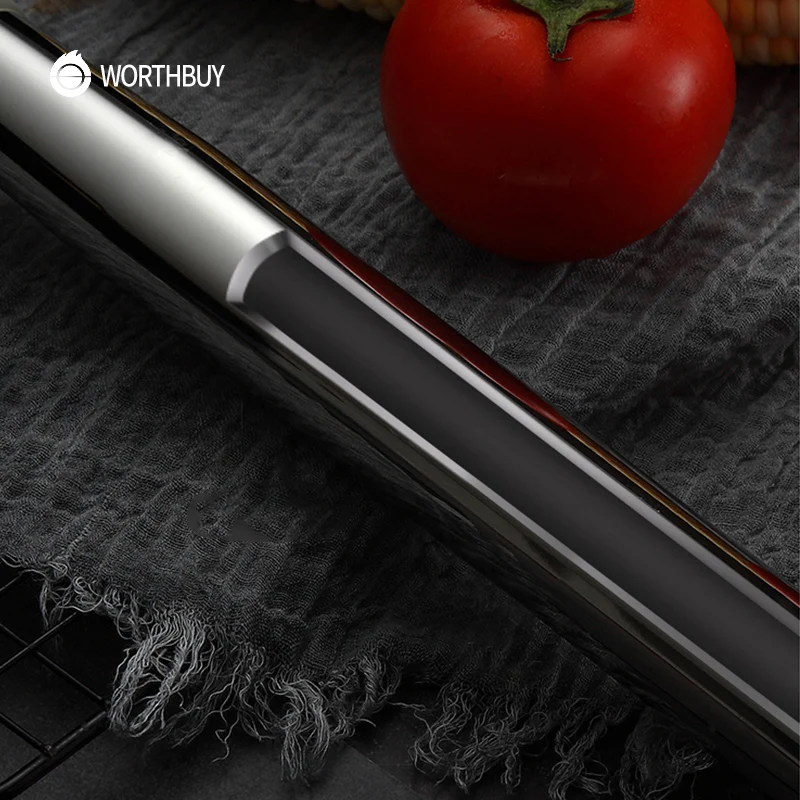 WORTHBUY Еда Класс 18/8 Нержавеющая сталь скалка для теста ролик с антипригарным