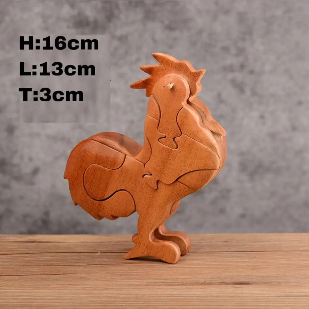 Деревянная 3D головоломка DIY животная динозавр собака кошка модель ручной работы