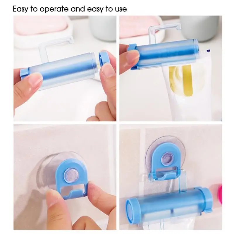 

1pcs/Creative Suction Cup Can Hang Toothpaste Squeezer Rolling Tube ToothPaste Squeezer Holder Dispenser Bathroom Accessory