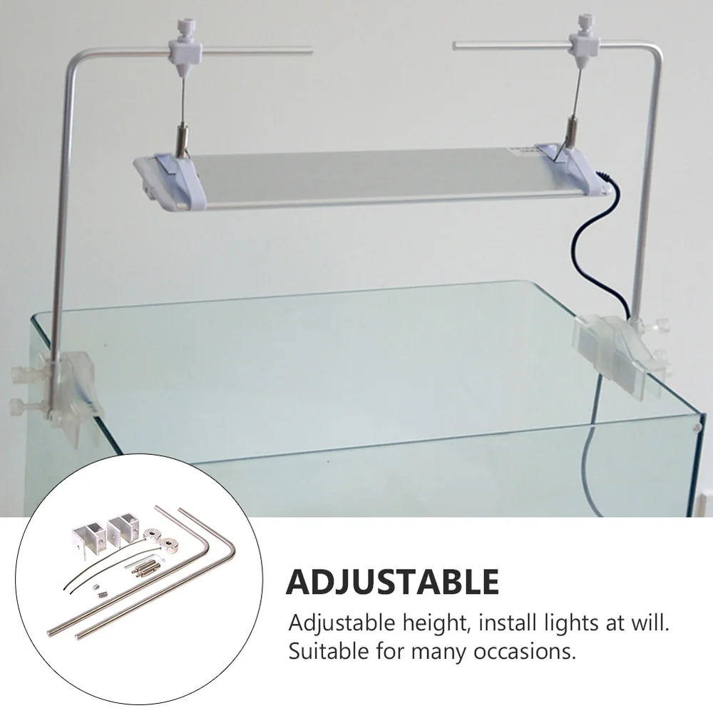 

1Set Fish Tank Lamp Hanging Bracket Durable Aluminum Alloy Light Rack Silver