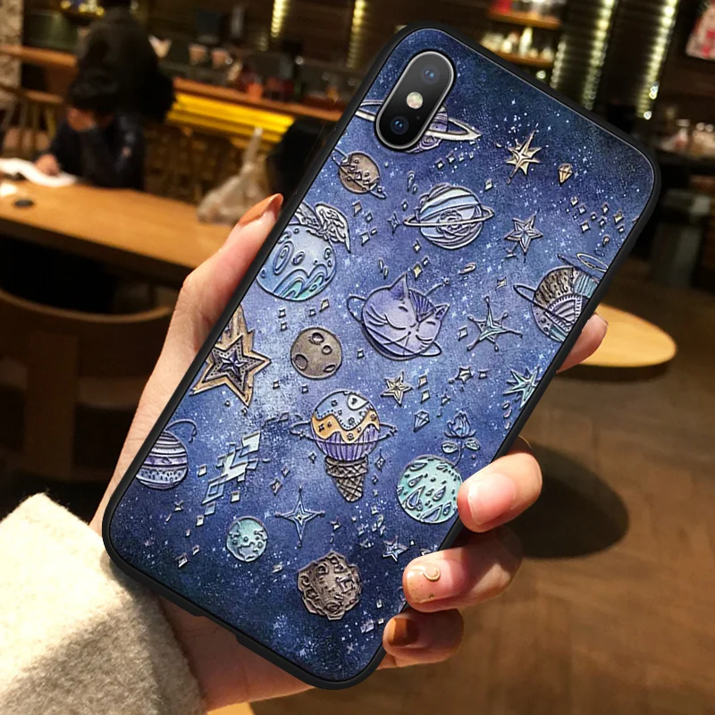 maohxtk 3D чехол с тиснением для iPhone XS Max XR X 8 7 6 Plus 5 TPU для Oneplus 7 Pro 6T 5 T Capas для Motorola Moto G6 Play G5 G5S Plus чехол s - Цвет: maohxtk