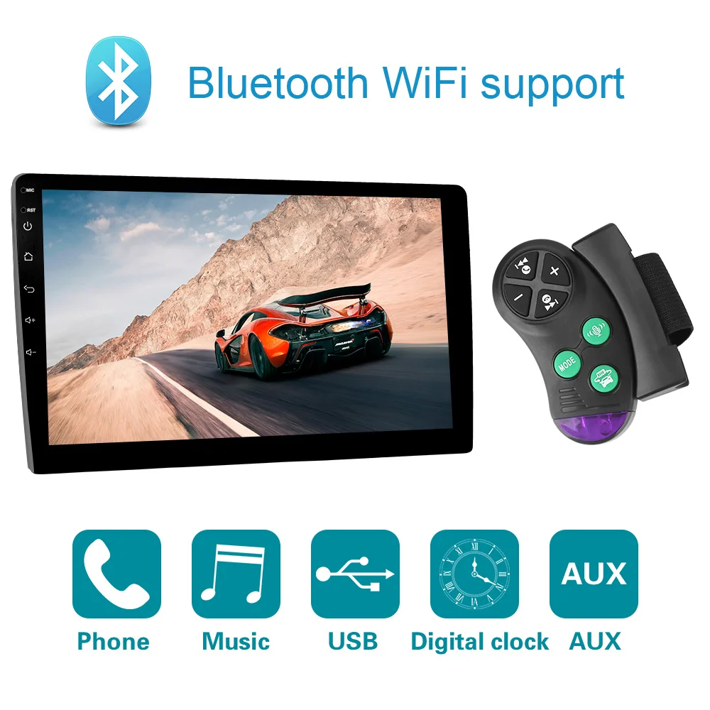 Автомагнитола 1 Din с поддержкой GPS Wi Fi Bluetooth сенсорным экраном 10 дюйма и пультом