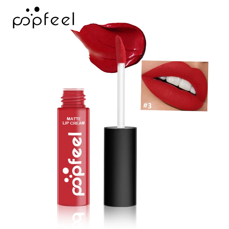 POPFEEL водонепроницаемый Стойкий матовый блеск для губ жидкая губная помада Красота Макияж Косметика Помада