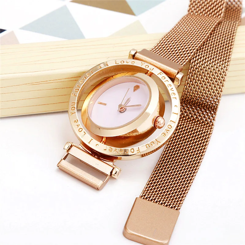 

Fashion Quartz Women's Watch Steel Magnet Strap Luxury Top Design Mujer Relojes Ring Style Stud Feminine Bayan Kol Saati clock