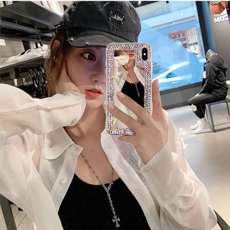 

Rhinestone Case For Samsung A50 A70 A720 J8 S9 S8 S10 plus J730 A6 Plus S7 J5 J7 Prime s7edge A520 G530 Tempered Glass Coque