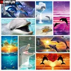 Алмазная 5D картина HOMFUN сделай сам, полноразмерная вышивка крестиком, животный Дельфин, пейзаж, домашний декор, подарок