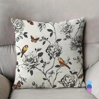 spring decoration pillow cover flower cushion cover 45x45cm throw pillows for living room sofa funda cojin farmhouse decor