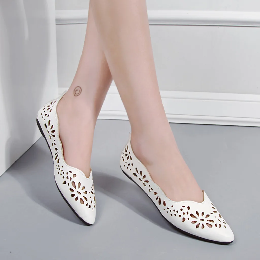 Туфли на плоской подошве с острым носком женские повседневные туфли низким