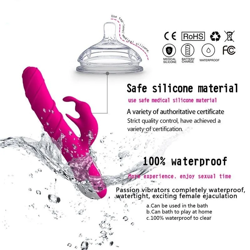 Вибратор кролик Женский вращающийся на 360 градусов из силикона|Вибраторы и