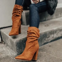 2020 winter new european and american style pointed toe side zipper high heels womens short boots fashion women ankle boots
