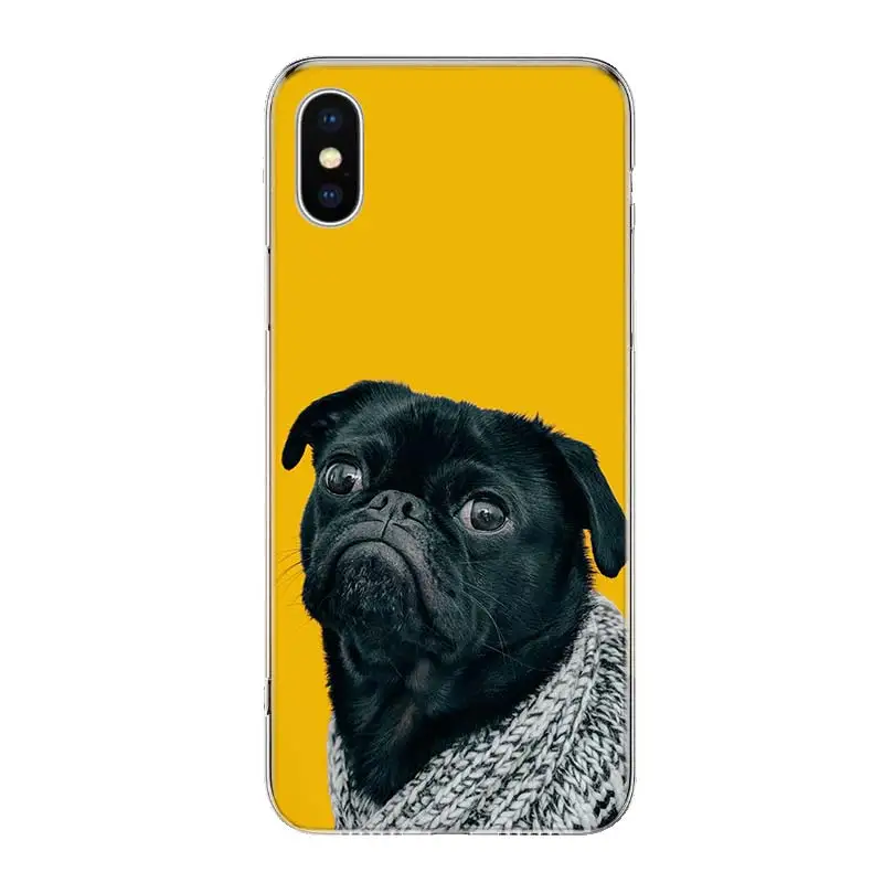 Cute Pug Dog Phone Case For iPhone 13 12 11 Pro Max 6 X 8 6S 7 Plus XS XR Mini 5S SE 7P 6P Pattern Cover Coque | Мобильные телефоны