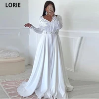 lorie white moroccan kaftan formal evening dresses with full sleeve prom special occasion gowns lace appliques mother dress 2021