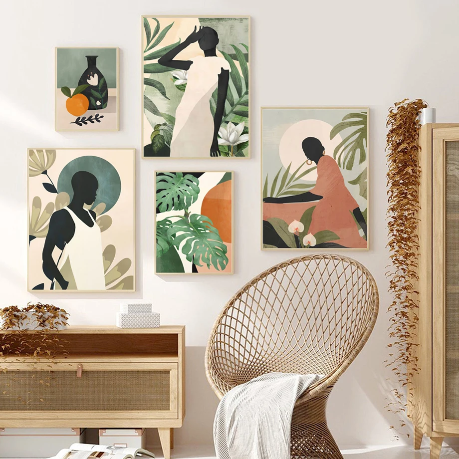 Винтажный абстрактный холст Monstera