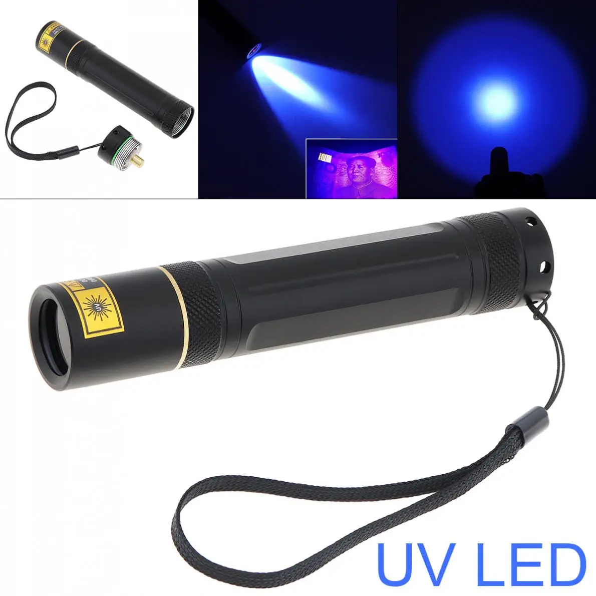 

5W 365nm LED Purple Lights UV Black Flashlight Portable Torch Light for Dry Stains / Bed Bug / Pet Urine Detection