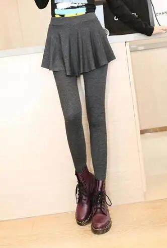 Thin dark Gray Spri Юбка, леггинсы для девочек, флисовые, хорошо тянущиеся, плотные брюки на подкладке, спортивные, теплые, зимние, размера плюс, черные, белые, серые, ouc056 - Цвет: Thin dark Gray Spri