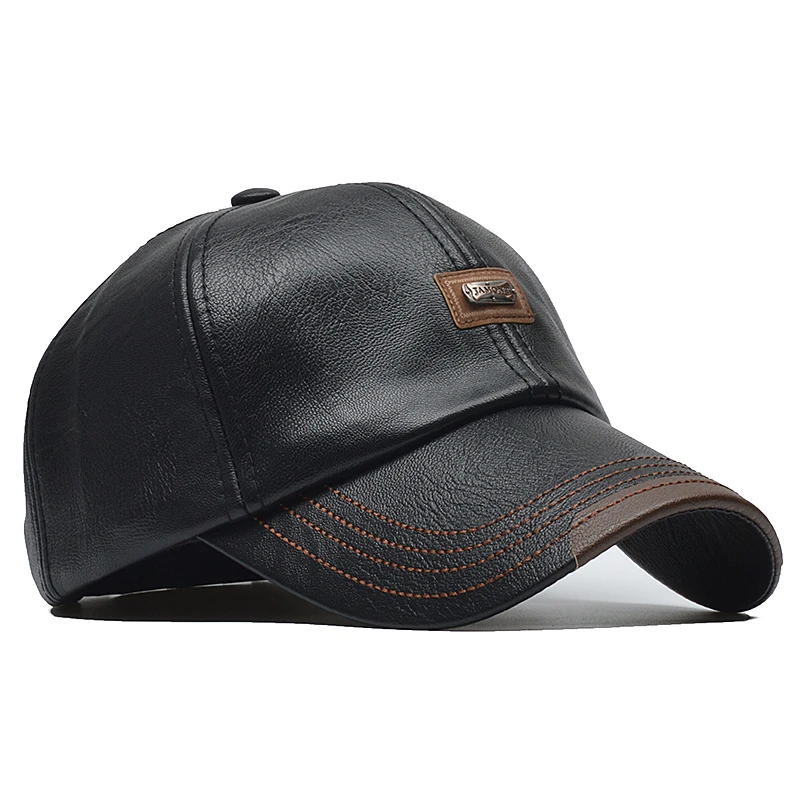 [NORTHWOOD] Марка Осень Зима Кожаная Бейсболка Мужчины Женщины Gorras Planas Snapback Hat Bone Masculino PU Кожаная Шапка Дальнобойщика