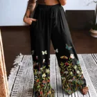 Женские леггинсы для фитнеса с эластичным поясом, легкие брюки с принтом, длинная одежда для спортзала, пляжные брюки в стиле бохо с карманами, женские брюки