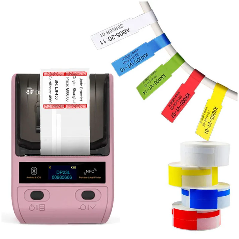 Портативная ручная термоэтикетка BT и NFC 58 мм наклейка QR-кода с 10 цветными рулонами