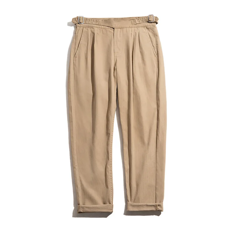 Maden Elastic Vintage Pants Mens Jumpsuit Cargo Work Pant Casual Overalls Sateen Classic Stright Trousers New Bottoms | Мужская одежда