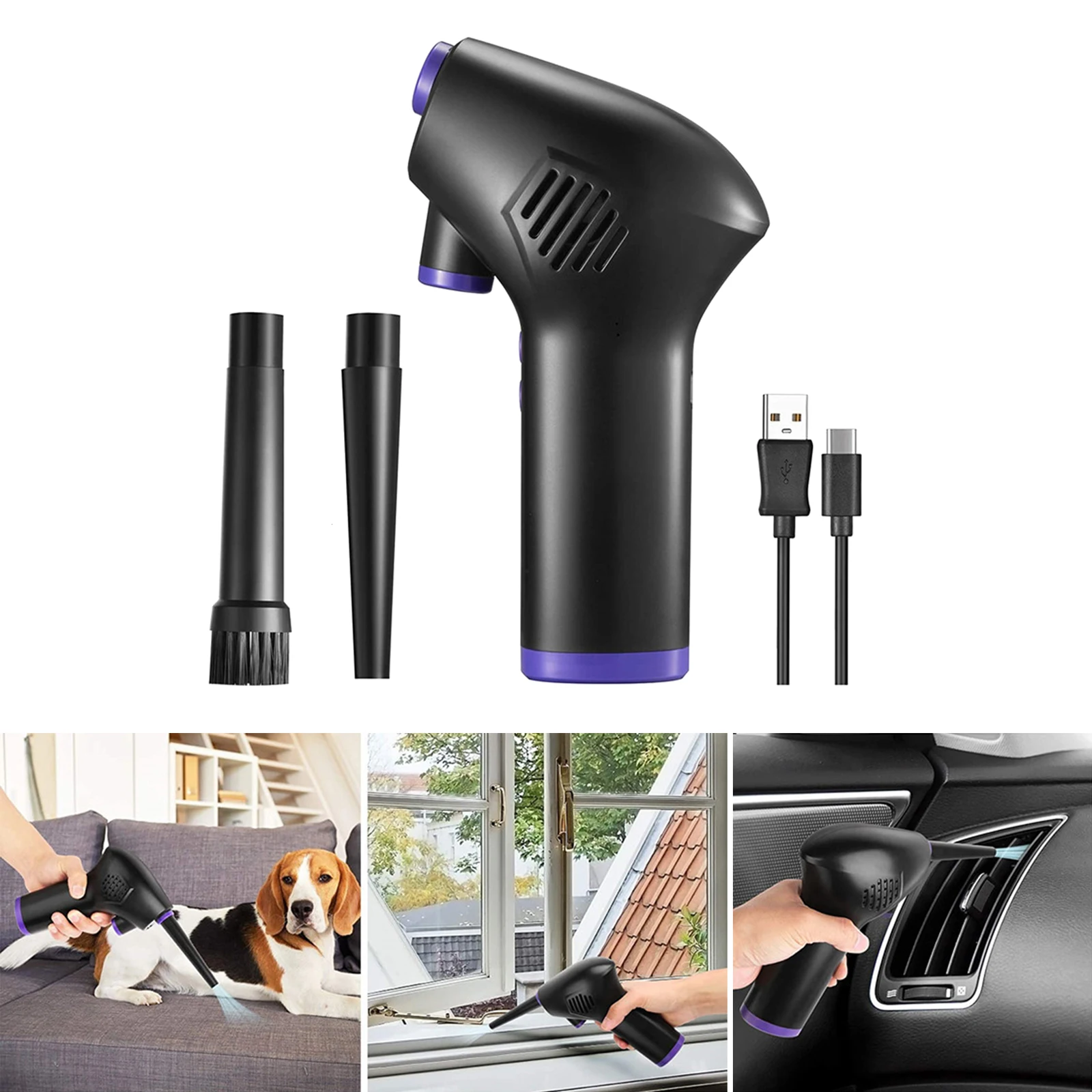 Electric Cordless Air Duster for Computer 45000RPM Fast Charging Handy Energy-Efficient Cleaner Blower