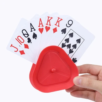 4PCS/Set Triangle Shaped Hands-Free Playing Card Holder Board Game Poker Seat Lazy Poker Base Game Poker Holder 4