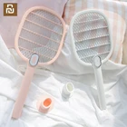 Новый Xiaom Youpin электрическая ловушка для комаров, аккумуляторная Светодиодная электрическая ловушка для насекомых, Жуков, мух, комаров, ловушка, ракетка, 3-слойная сетка