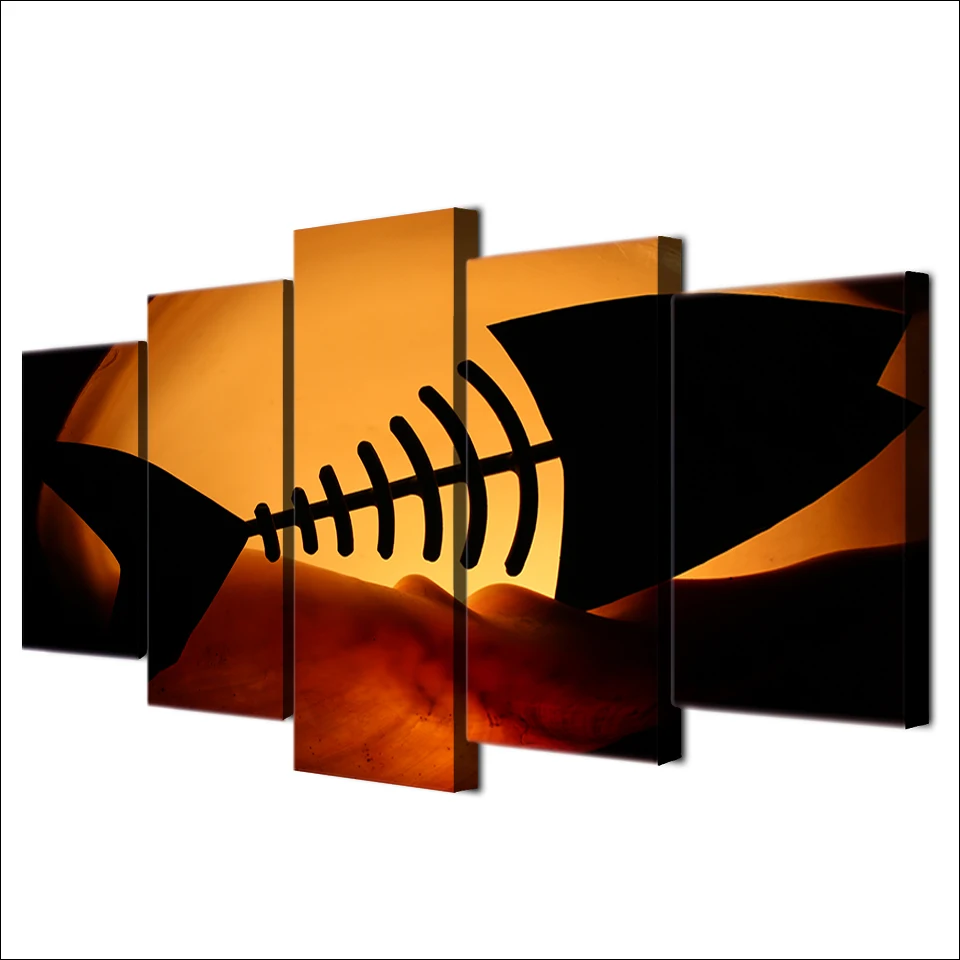 

Canvas Framework HD Modern Living Room Printed Pictures 5 Panel Fish Bone Painting Wall Art Modular Home Decoration Poster