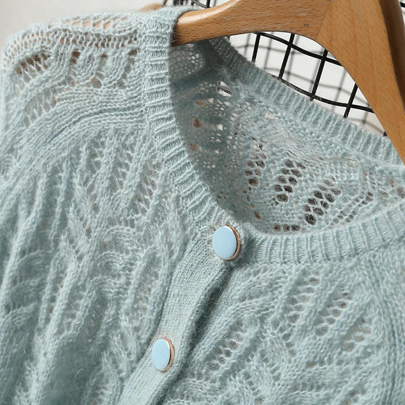 Однобортный короткий кардиган тонкие свитера осенне-зимние женские кардиганы |