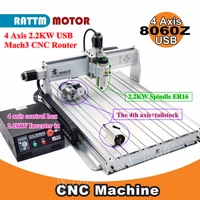 usb port 4 axis 8060z 2200w 2 2kw inverter vfd cnc router engraver engraving milling cutting machine mach3 110v or 220v