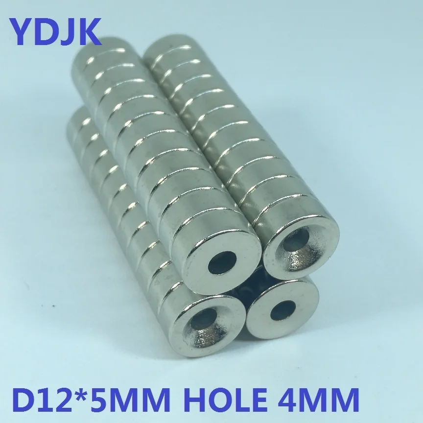 50 шт./лот Магнит 12x5 отверстие 4 N35 D потайной магнит NdFeB 12*5 сильные неодимовые