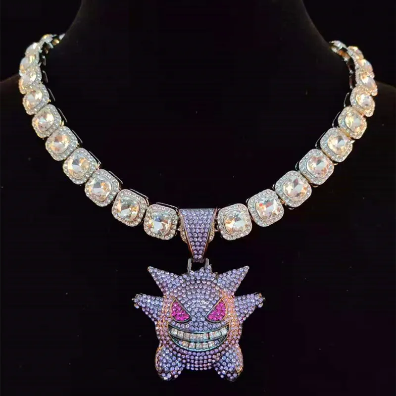 Ювелирные изделия в стиле хип-хоп из аниме с фианитом женская маска со сверкающей
