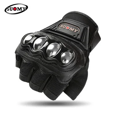 

Motocross SUOMY Gloves Downhill Bike Motorcycle Motorbike Half Finger Guantes Glove Motorcyclist Black Luvas For Men
