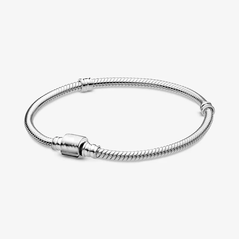 

925 Sterling Silver Charm Beads Modern Fashion Details Snake Shape Snake Chain Bracelet Fits Pandora Bracelet DIY Jewelry