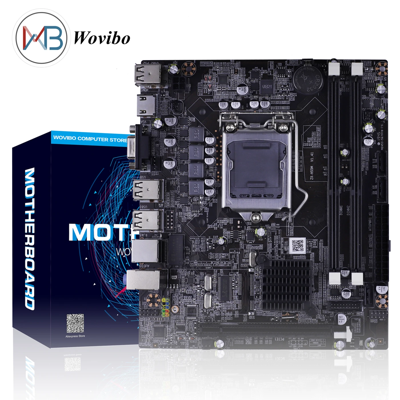 H55 материнская плата LGA1156 Micro ATX разъем LGA 1156 VGA HDMI DDR3 два канала для процессора Intel