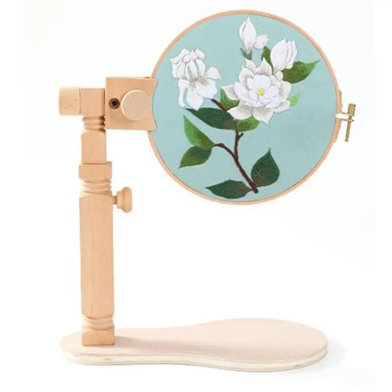 

15/20cm Hoop Wood Embroider Hoop Adjustable Stand Embroidery Stand Embroidery Hoop Vertical Cross Stitch Rack Frames for Gifts