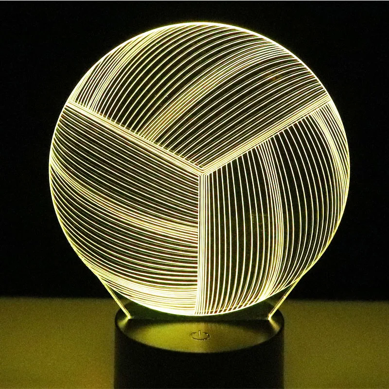 Светодиодный 3d светильник для волейбола лампа украшения дома с 7 цветсветильник