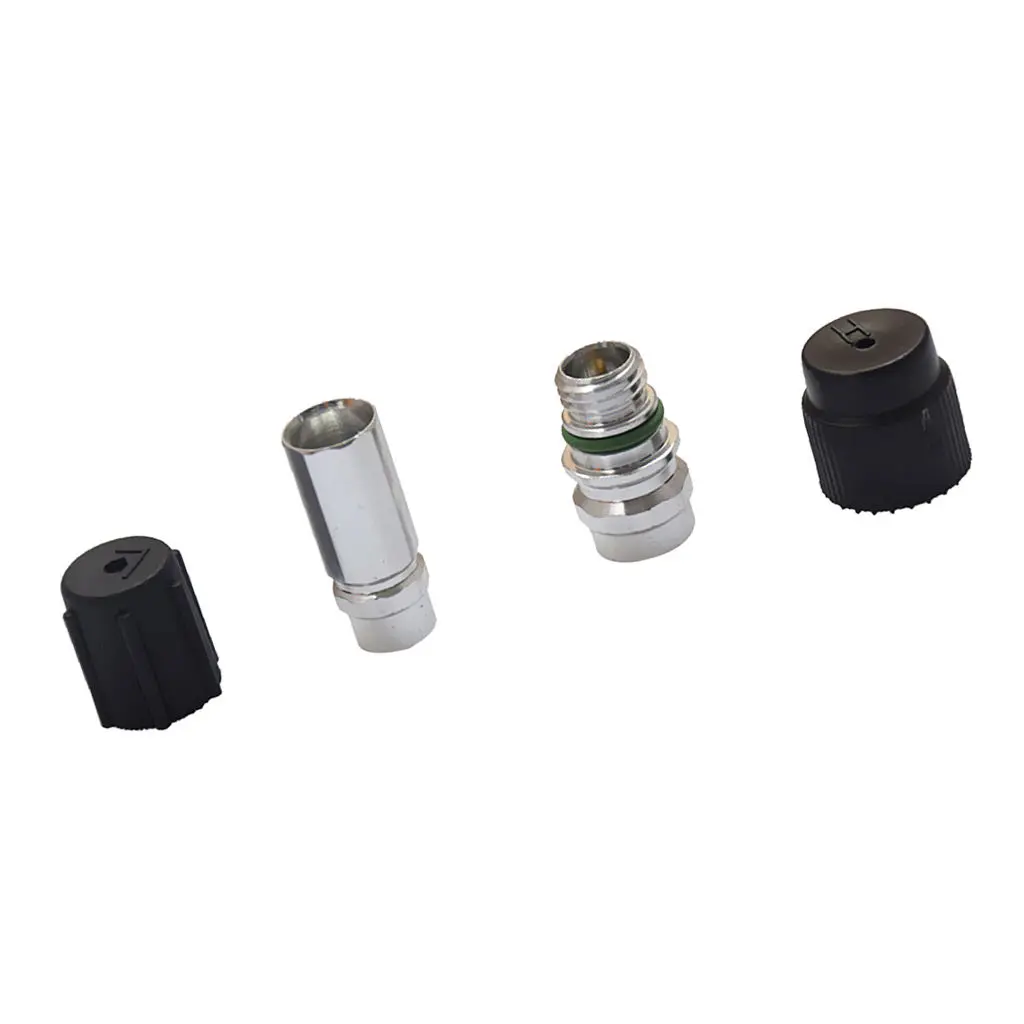 

dolity 2 Piecses A/C Service Ports Adapters Ball Valves Low&High Side for GM Ford High side comes with male thread