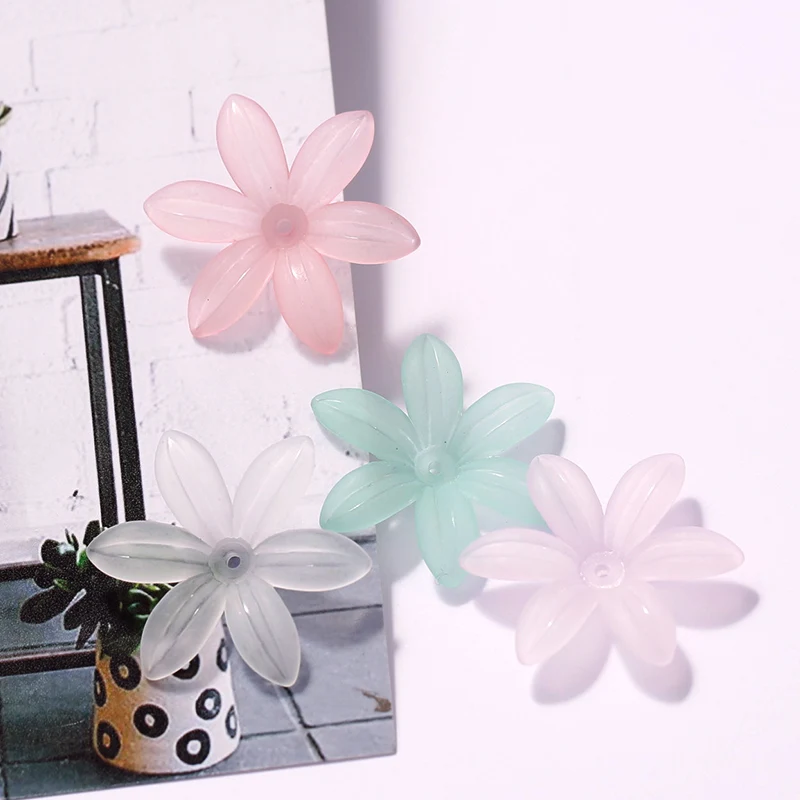 Fresh frosted transparent large flower petals DIY handmade earrings accessories jewelry finding components material 40pcs | Украшения и