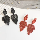 KaiMin серьги для женщин, серьги-гвоздики с геометрическим рисунком простой в богемном стиле ажурным узором колошения золото Цвет 2021 новинка, ювелирное изделие, подарок