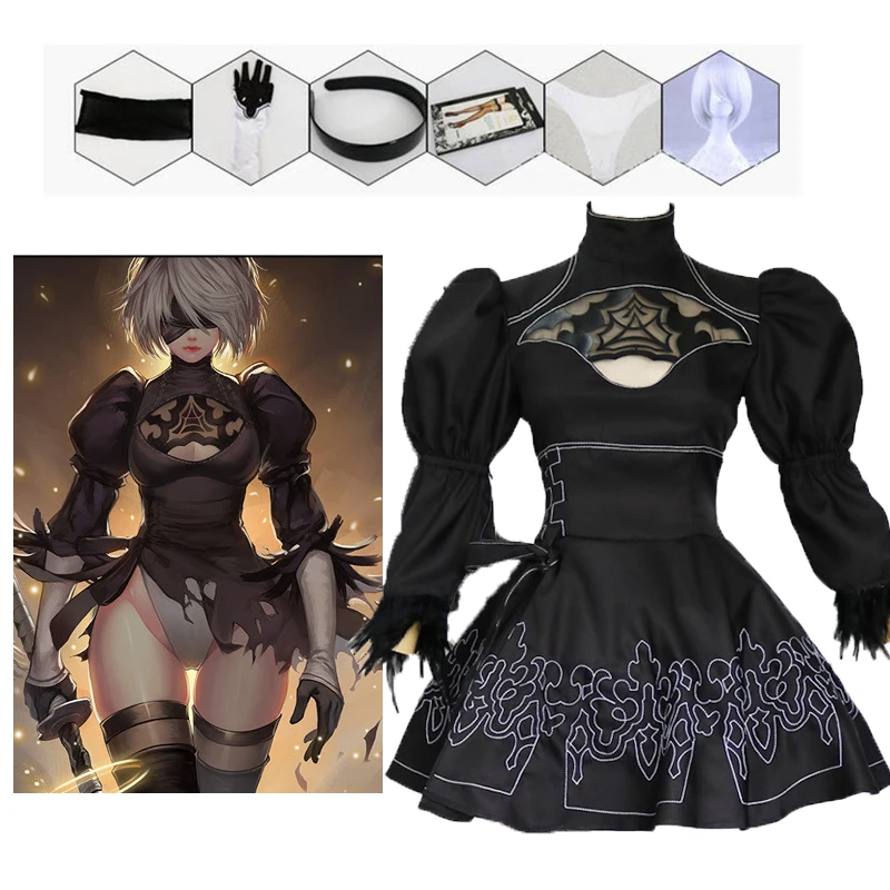 Новинка 2020 года пикантный наряд Nier Automata Yorha 2B костюм для косплея на Хэллоуин