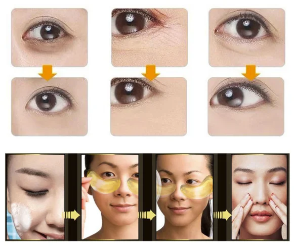 20 штук = 10 упаковок золотых масок Crystal коллагеновая маска для глаз горячая