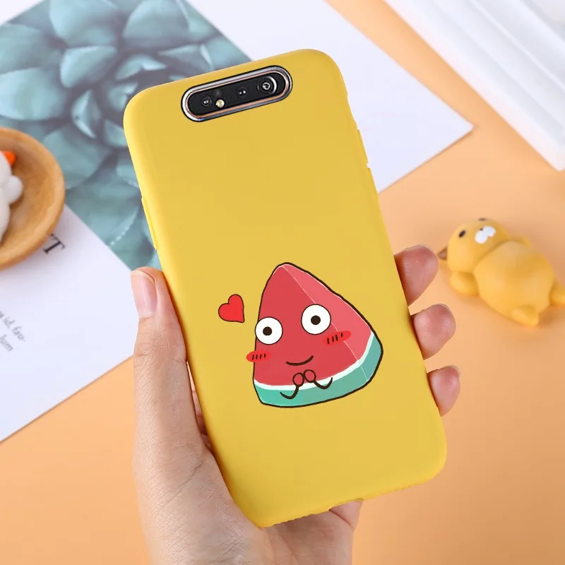 027 Yello ТПУ чехол для samsung Galaxy A80 силиконовый милый для samsung задняя крышка A 80 A805F A50 A70 A10 A20 A10S A40 протектор черный - Цвет: 027