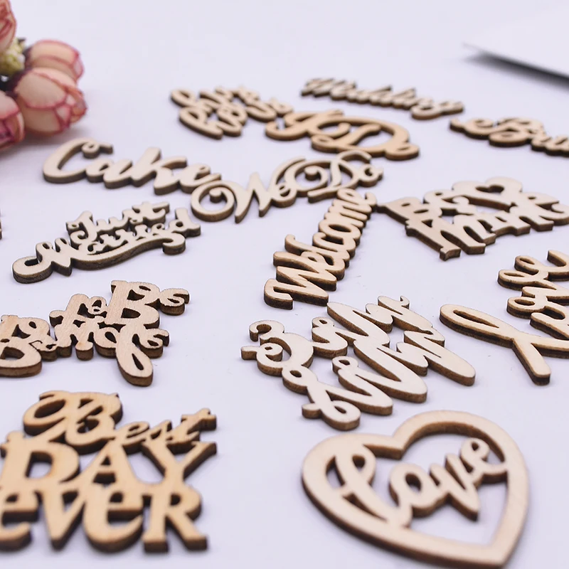 30 шт. винтажная любовь только что Замужняя невеста деревянные буквы свадебные