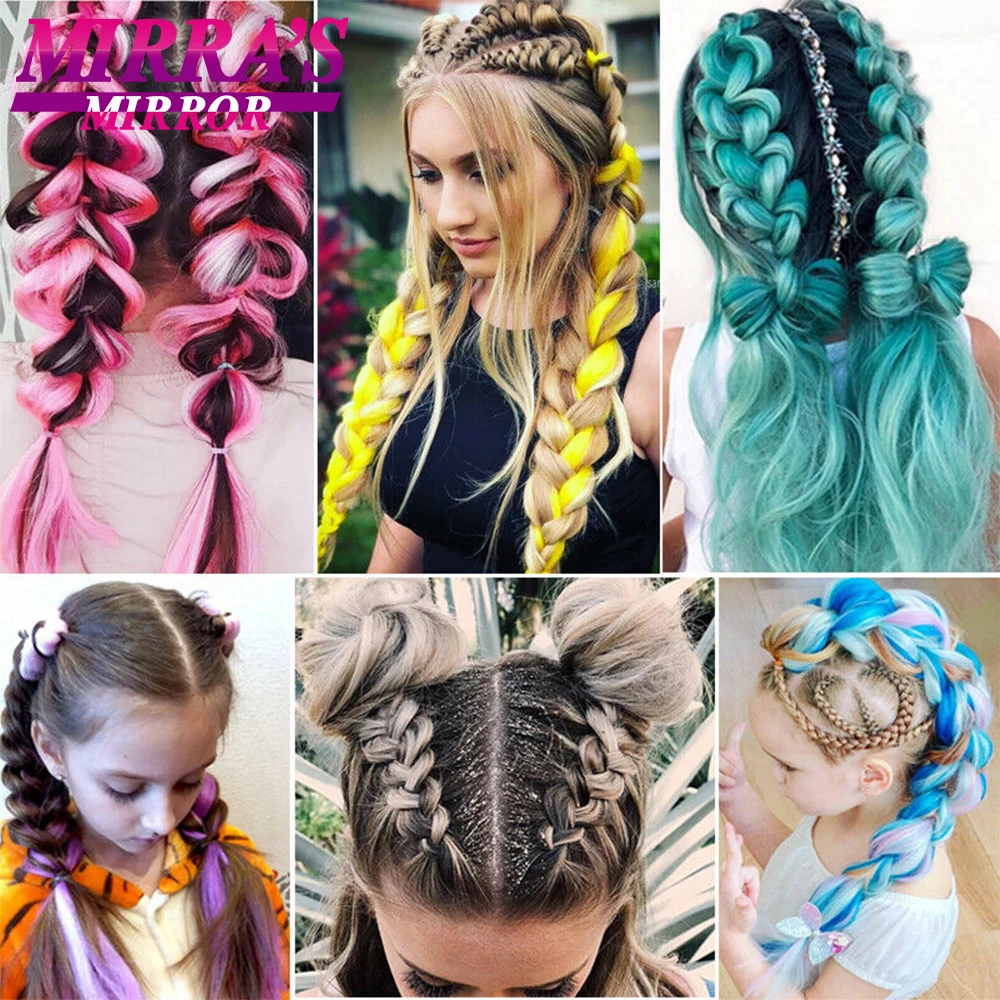 Зеркальные 24 дюйма синтетические волосы Mirra для косичек Омбре Джамбо косички