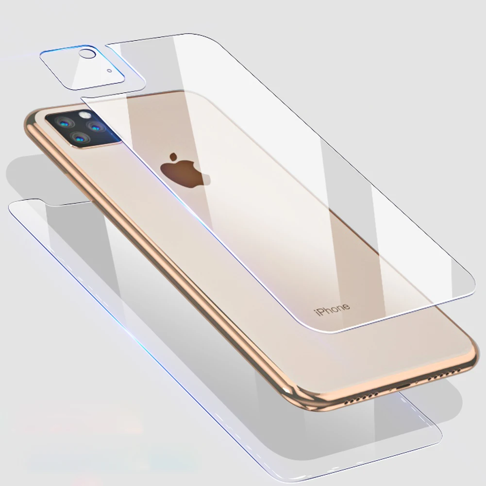 Передняя + задняя пленка 9D для камеры iPhone 11 Pro Max закаленное стекло полноразмерная