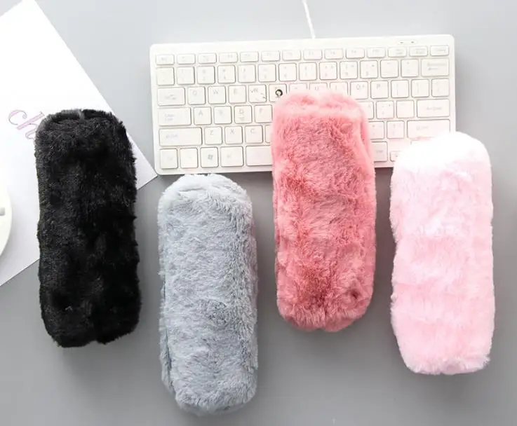 

Pink Plush stationery box office supplies school supplies pencil bag